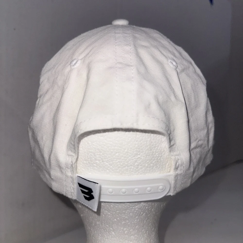 Burlebo White Rope Hat Georgia Black Embroidered Script Southern Ball Cap